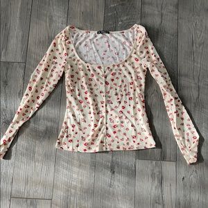 Floral square neck top